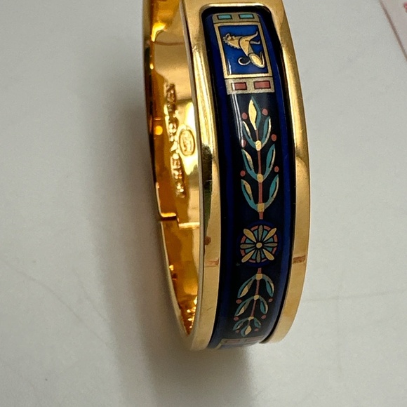 Vintage Michaela Frey Wien MFT Greco-Roman Lion Enamel Clasp Bangle Bracelet - Picture 13 of 16